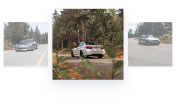 Photo gallery carousel with a featured image and side previews
